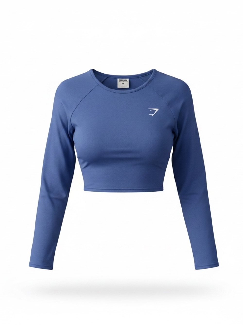 Gymshark Medium Blue Long-Sleeve Crop Top Activewear Gym Workout